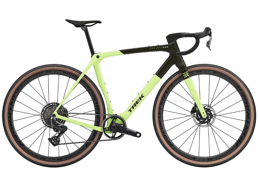 Trek Checkmate SLR 7 SRAM Force AXS Gravelcykel Olive Drab/Glowstick