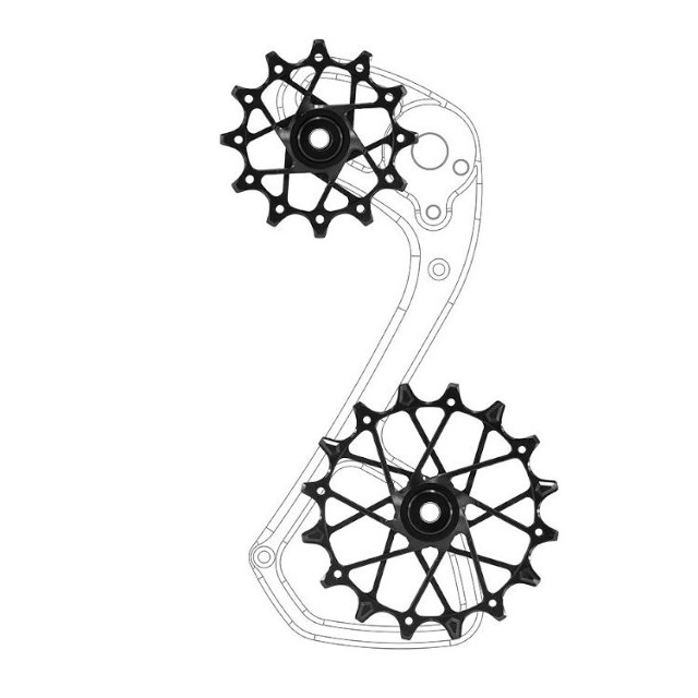 Garbaruk Pulley Wheels för Shimano 11sp med Garbaruk Cage 11T+16T Black Bakväxeltrissor