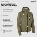 GripGrab EXPLR Waterproof Lightweight Jacket Regnjacka Olive