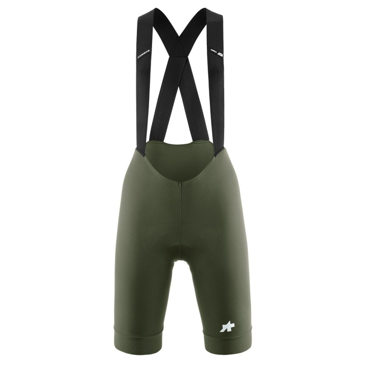 Assos Uma GT Bib Shorts S11 Cykelbyxor Dam Moss Green i gruppen Kläder/skor/hjälm / Byxor / Byxor kortbent hos CykelCity (10401)