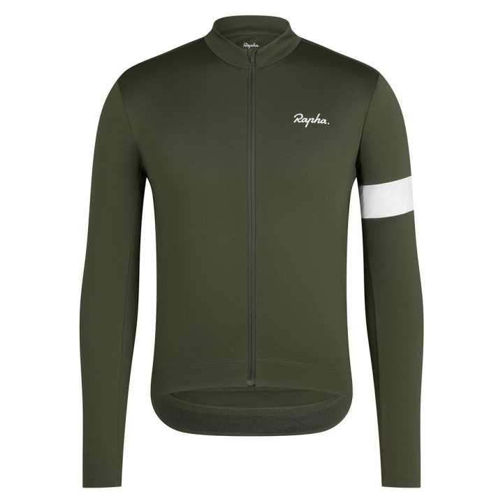 Rapha Core Thermal Long Sleeve Jersey Cykeltröja Dark Green i gruppen Kläder/skor/hjälm / Tröjor / Långärmade tröjor hos CykelCity (10588)