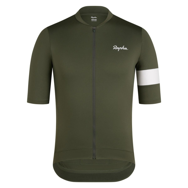 Rapha Core Jersey Cykeltröja Dark Green/White i gruppen Kläder/skor/hjälm / Tröjor / Kortärmade tröjor hos CykelCity (10591)
