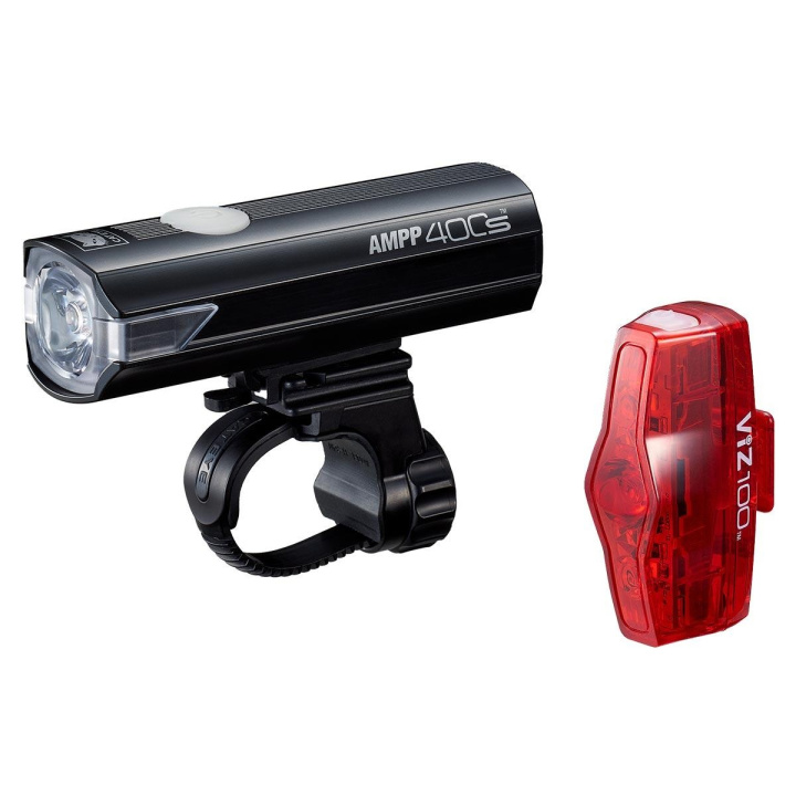 Cateye AMPP 400S + VIZ 100 Lampset i gruppen Tillbehör / Belysning hos CykelCity (53137)