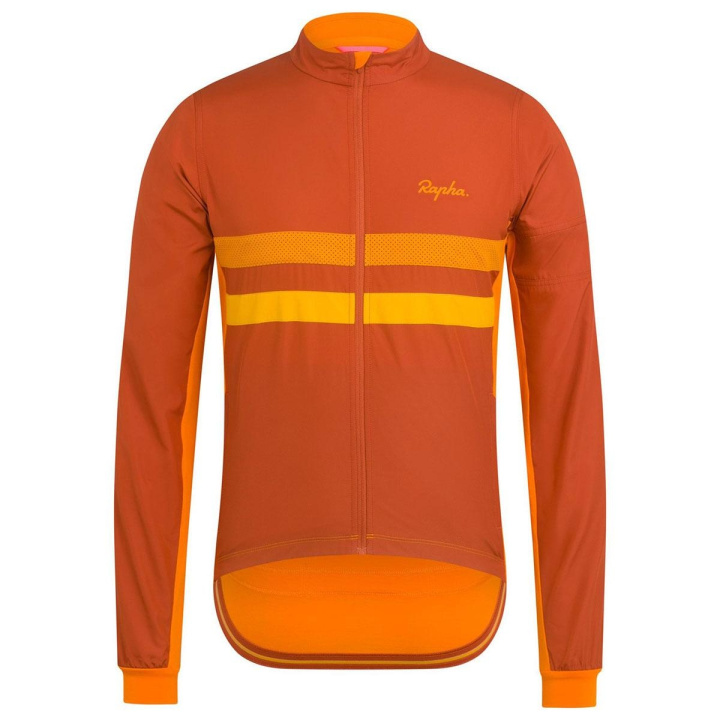 Rapha Brevet Long Sleeve Windblock Jersey Cykeltröja Brick/Orange i gruppen REA / Rea - Kläder / Rea - Västar/Jackor hos CykelCity (7509)