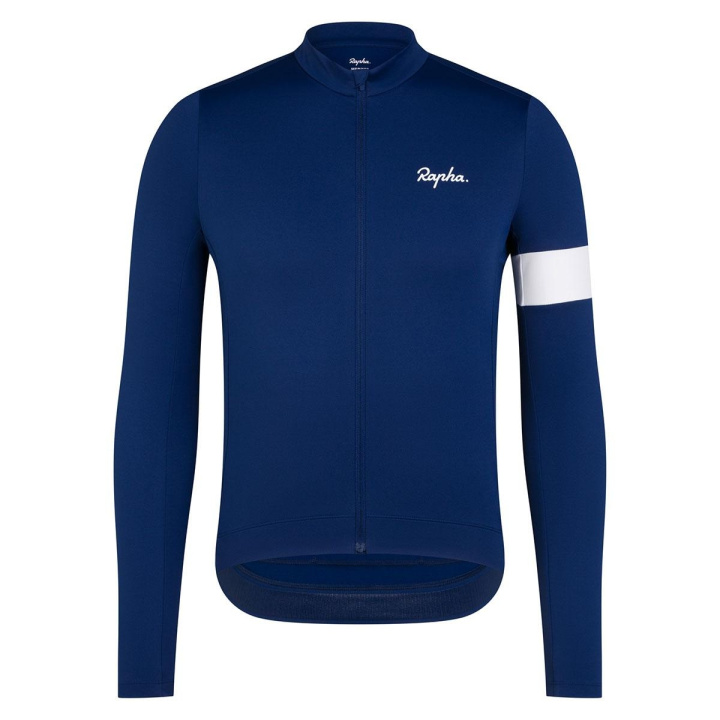 Rapha Core Thermal Long Sleeve Jersey Navy/White i gruppen Kläder/skor/hjälm / Tröjor / Långärmade tröjor hos CykelCity (9117)