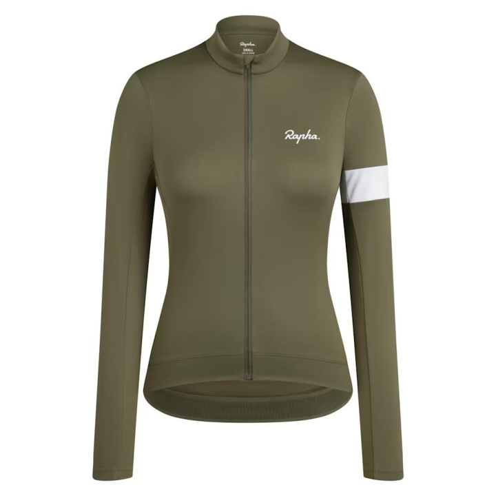 Rapha Women Core Thermal Long Sleeve Jersey Cykeltröja Green i gruppen Kläder/skor/hjälm / Tröjor / Långärmade tröjor hos CykelCity (9760)