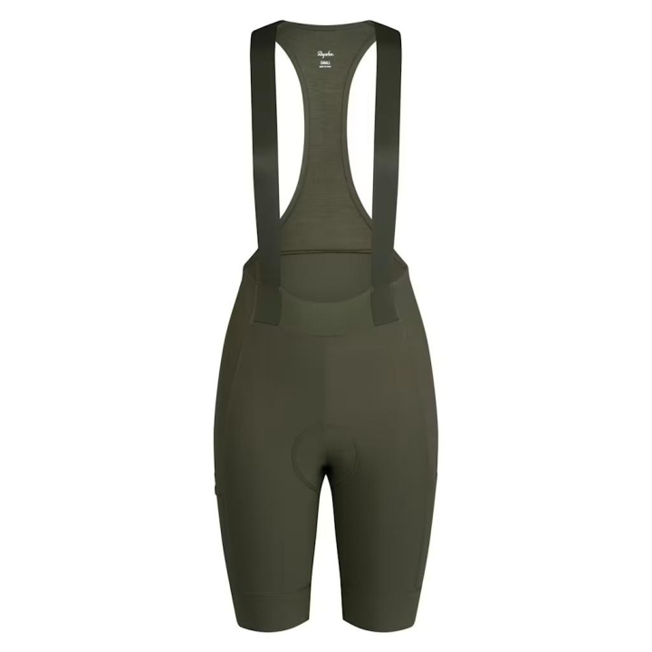 Rapha Women Brevet Element Cargo Bib Shorts Cykelbyxor Dark Green i gruppen Kläder/skor/hjälm / Byxor / Byxor kortbent hos CykelCity (9817)